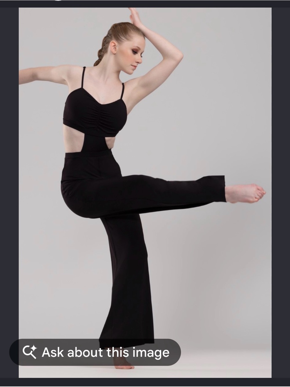 Weissman Black Cutout Wide-Leg Jumpsuit dance costume - Adult Small